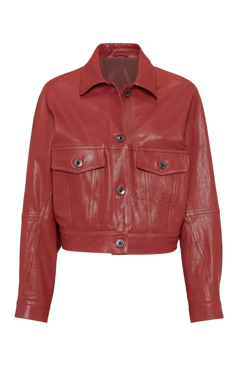 タグ付き BRUNELLO CUCINELLI レザージャケット リブニット Men's Brunello Cucinelli Leather & Faux Leather Jackets