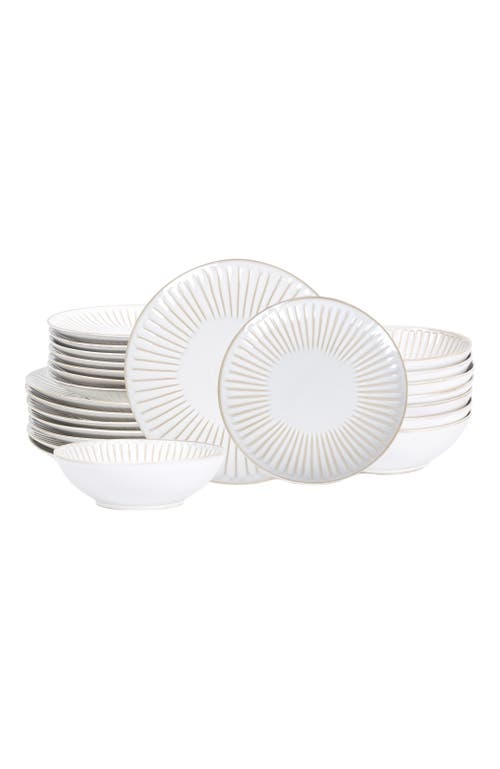 Stone Lain Linea Stoneware 24-piece Dinnerware Set In White