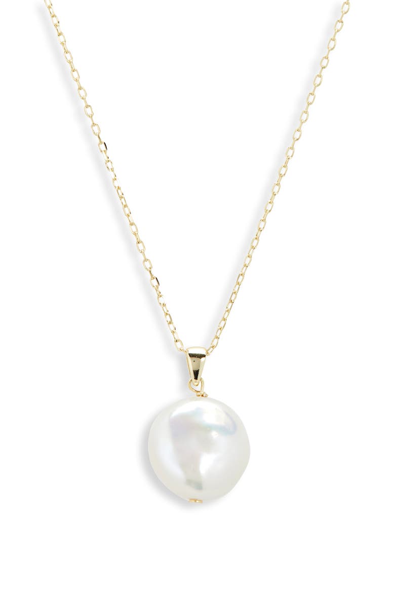 Faux Pearl Pendant Necklace, Alternate, color, GOLD