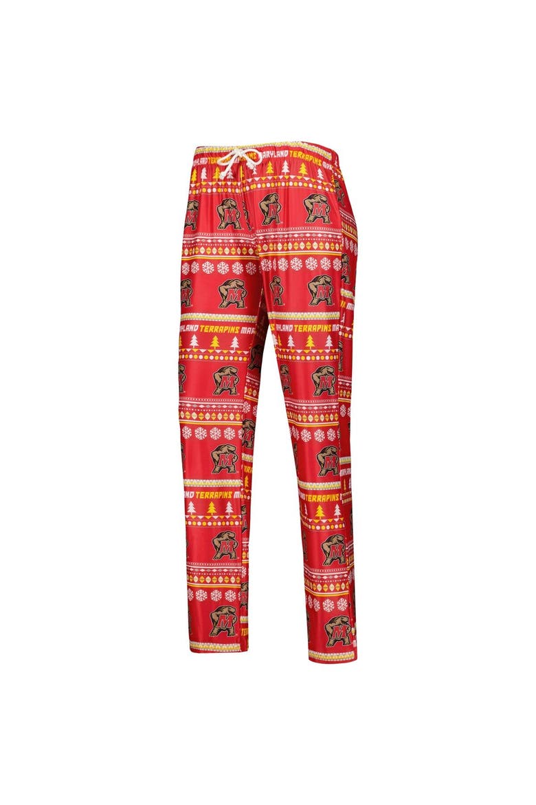 Women's Concepts Sport Red Maryland Terrapins Holiday Long Sleeve T-Shirt and Pants Sleep Set, Alternate, color, Red