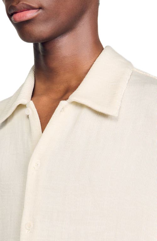 Sandro Crinkled Shirt In Optic White