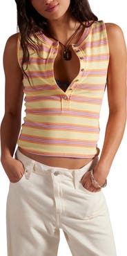 Free People Jamie Stripe Henley Tank