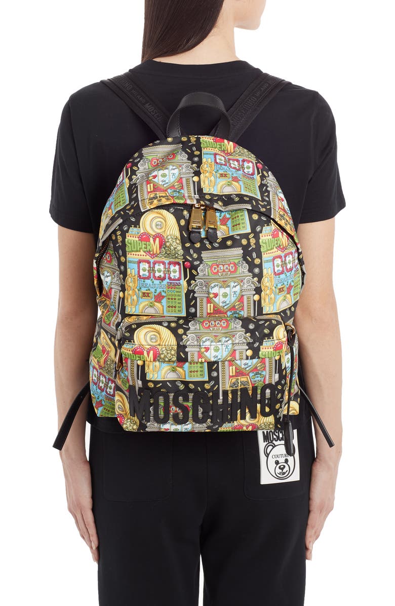 Moschino Jackpot Logo Backpack, Alternate, color,
