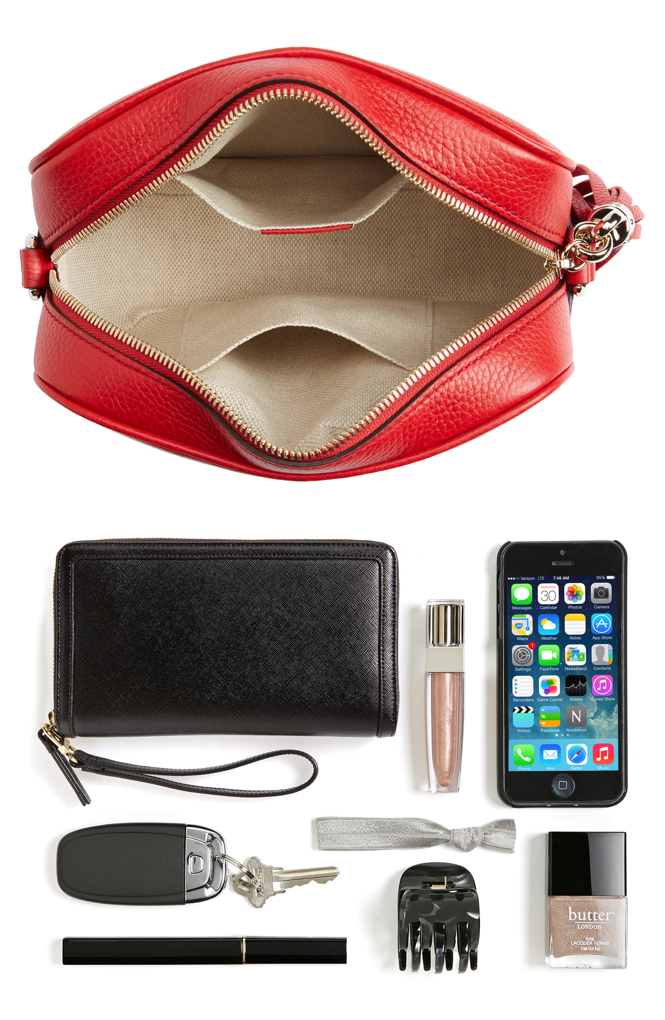 Disco Leather Bag, Alternate, color, 6523 TABASCO