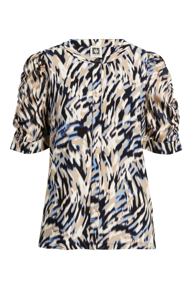 Print Puff Sleeve Jersey Top, Alternate, color, DUTCH BLUE MULTI