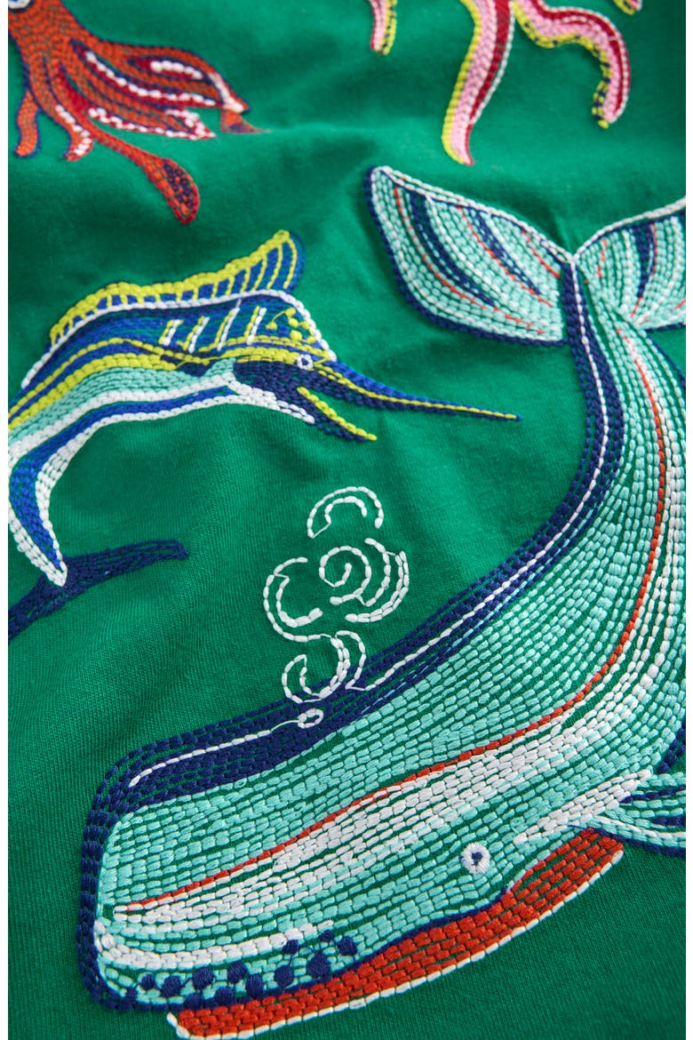 Kids' Sea Creatures Glow in the Dark Superstitch T-Shirt, Alternate, color, ALPINE GREEN SEA CREATURES