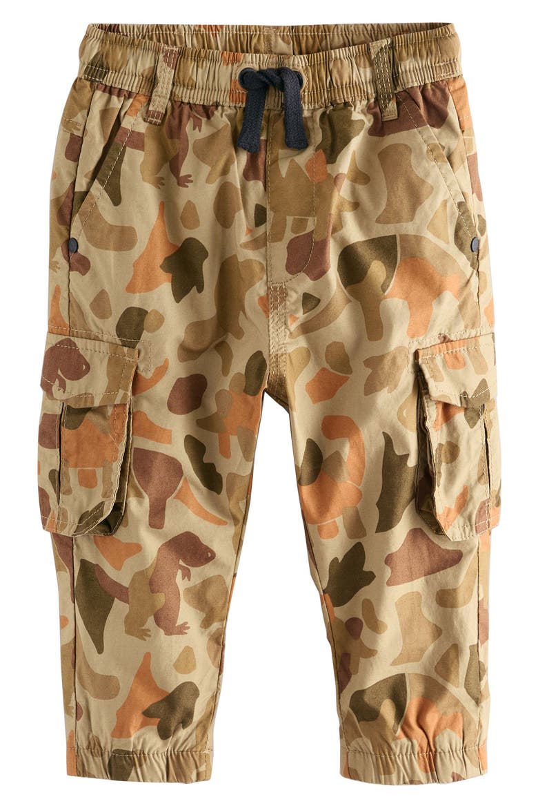 Kids' Dinosaur Camo Cotton Cargo Pants, Main, color, BROWN MULTI