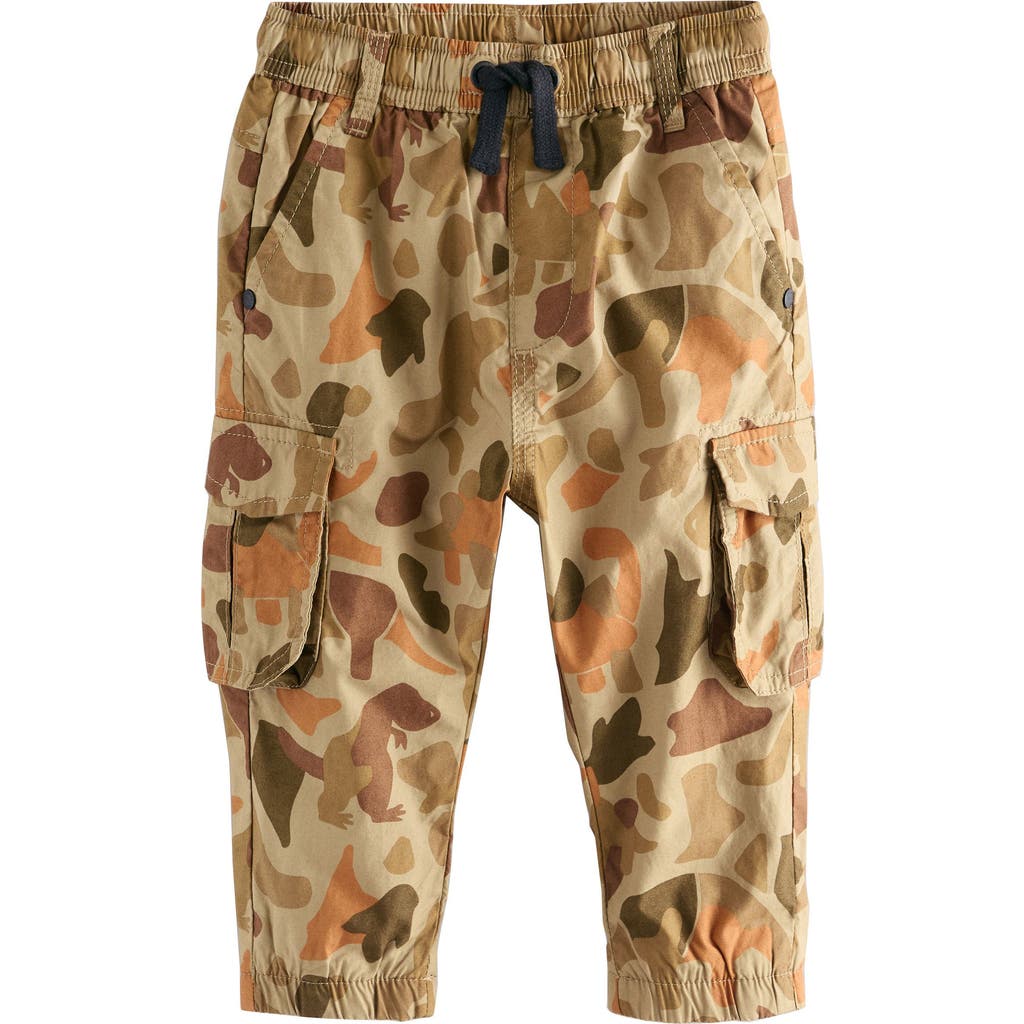 Next Kids' Dinosaur Camo Cotton Cargo Pants In Multi