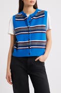 Damson Madder Sofie Stripe Merino Wool Button-Up Vest