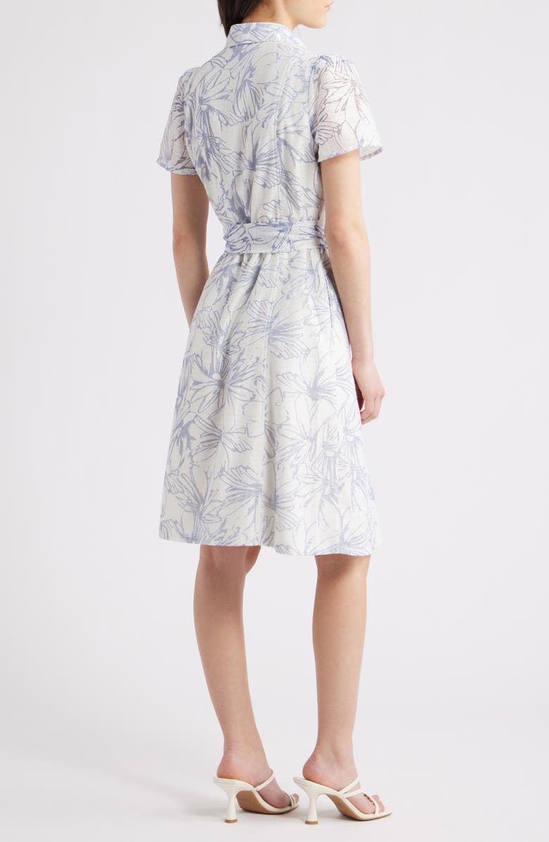Anne Klein Floral Short Sleeve Shirtdress, Alternate, color, 