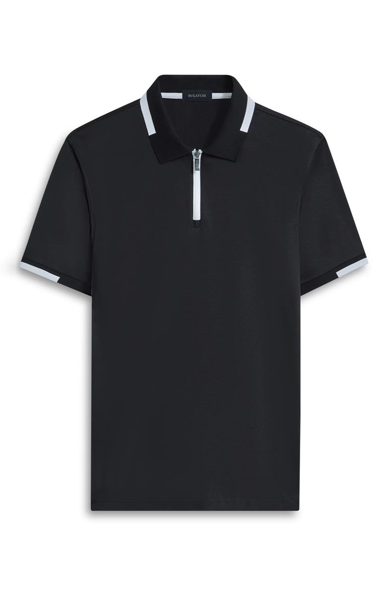 Bugatchi Tipped Quarter Zip Polo, Alternate, color,