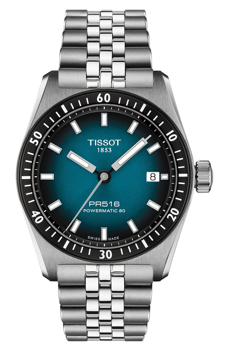 Tissot PR 516 Automatic Bracelet Watch, 38mm, Main, color, Blue Gradient
