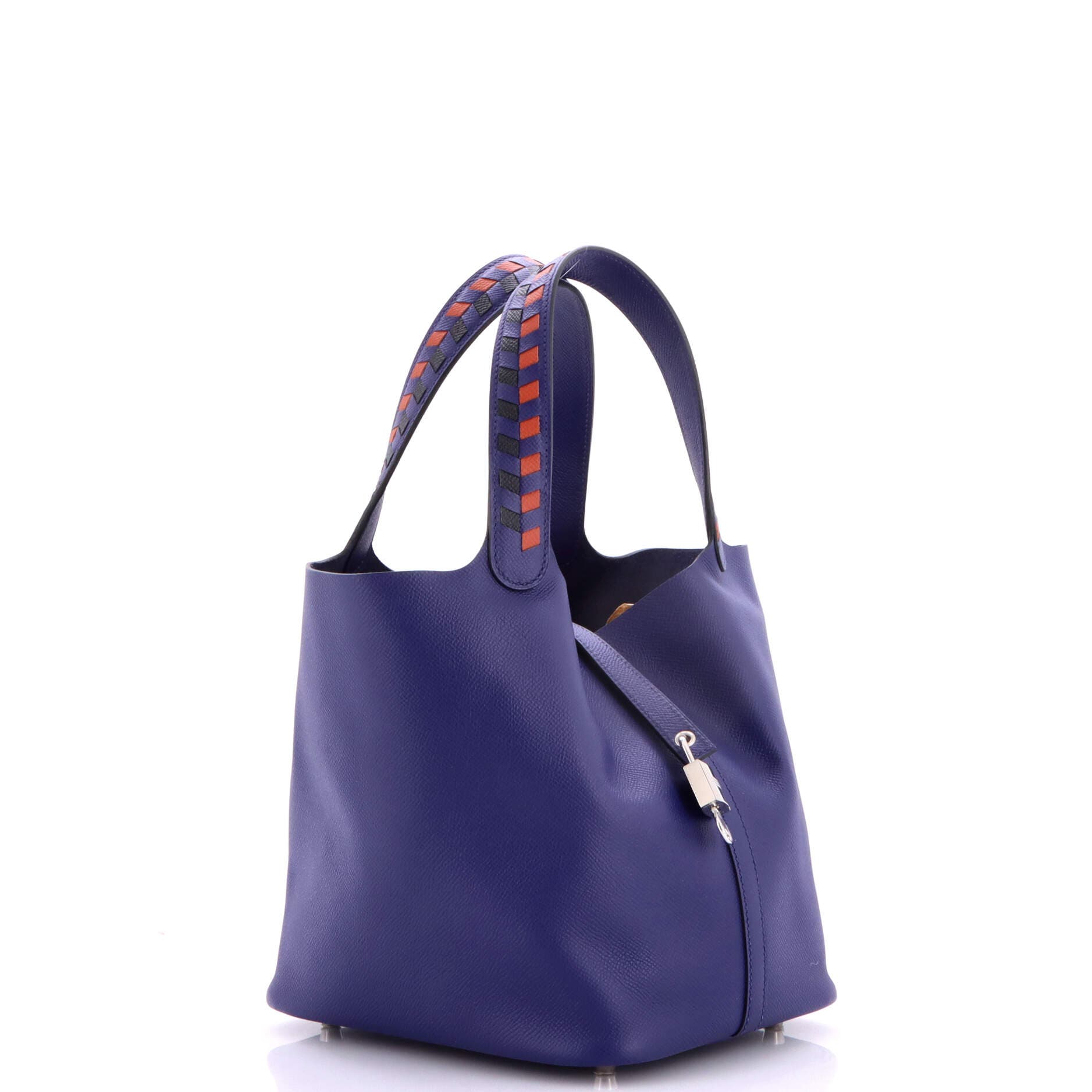 Picotin Lock Bag Tressage Epsom MM, Alternate, color, Blue