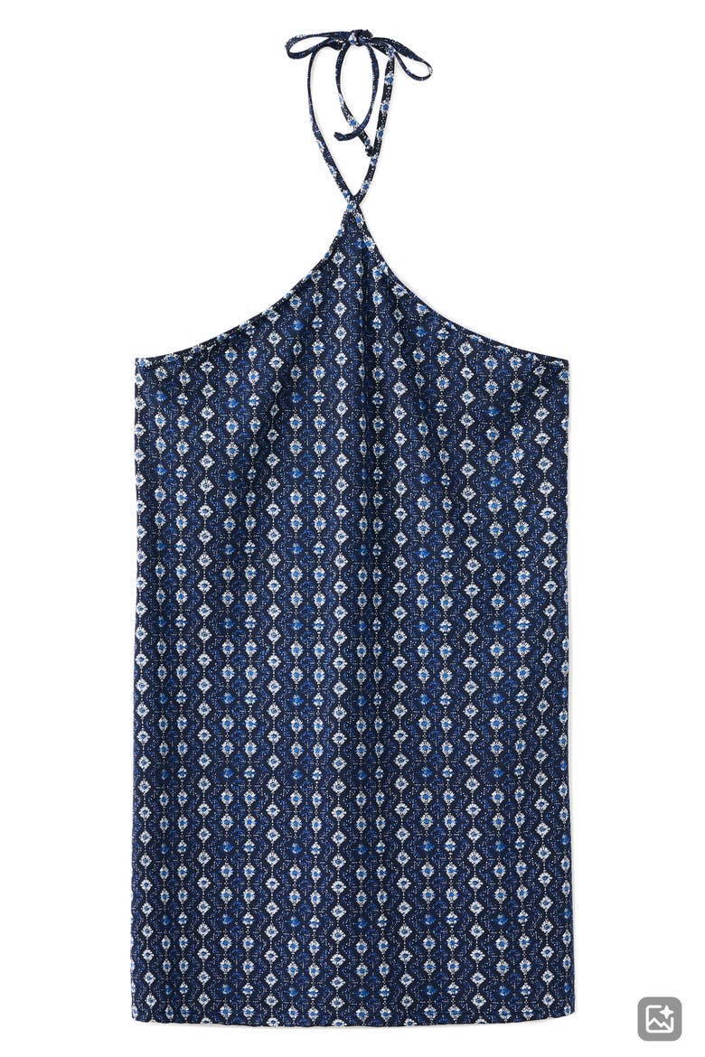 Print Halter Minidress, Main, color, NAVY