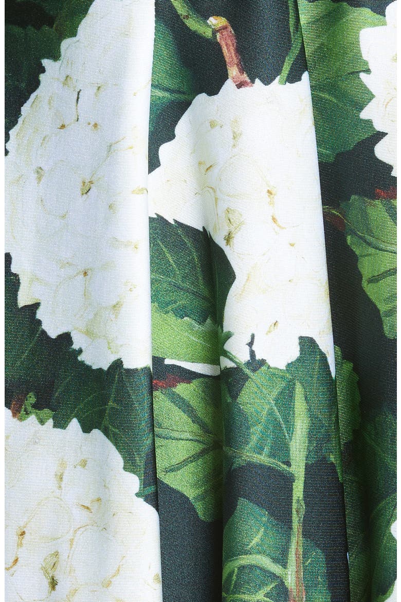 Hydrangea Cold Shoulder Jersey Dress, Alternate, color, DARK GREEN/ IVORY