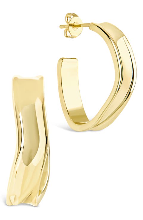 Dayton Abstract Twist Hoop Earrings