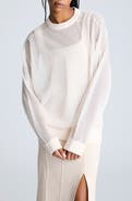 Kenneth Cole Oversize Sheer Crewneck Top
