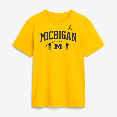 Men's Jordan Brand  Maize Michigan Wolverines Primetime Football Icon T-Shirt