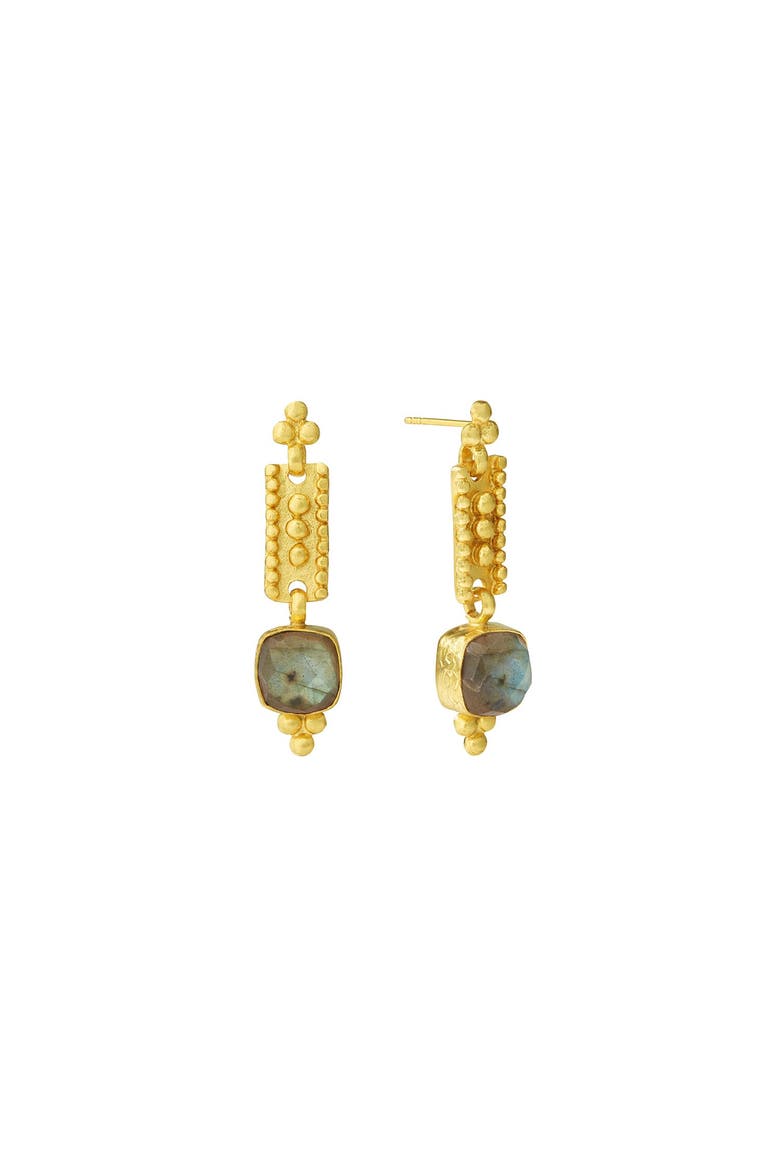 Shahrzad Labradorite Drop Earrings, Main, color, Brass