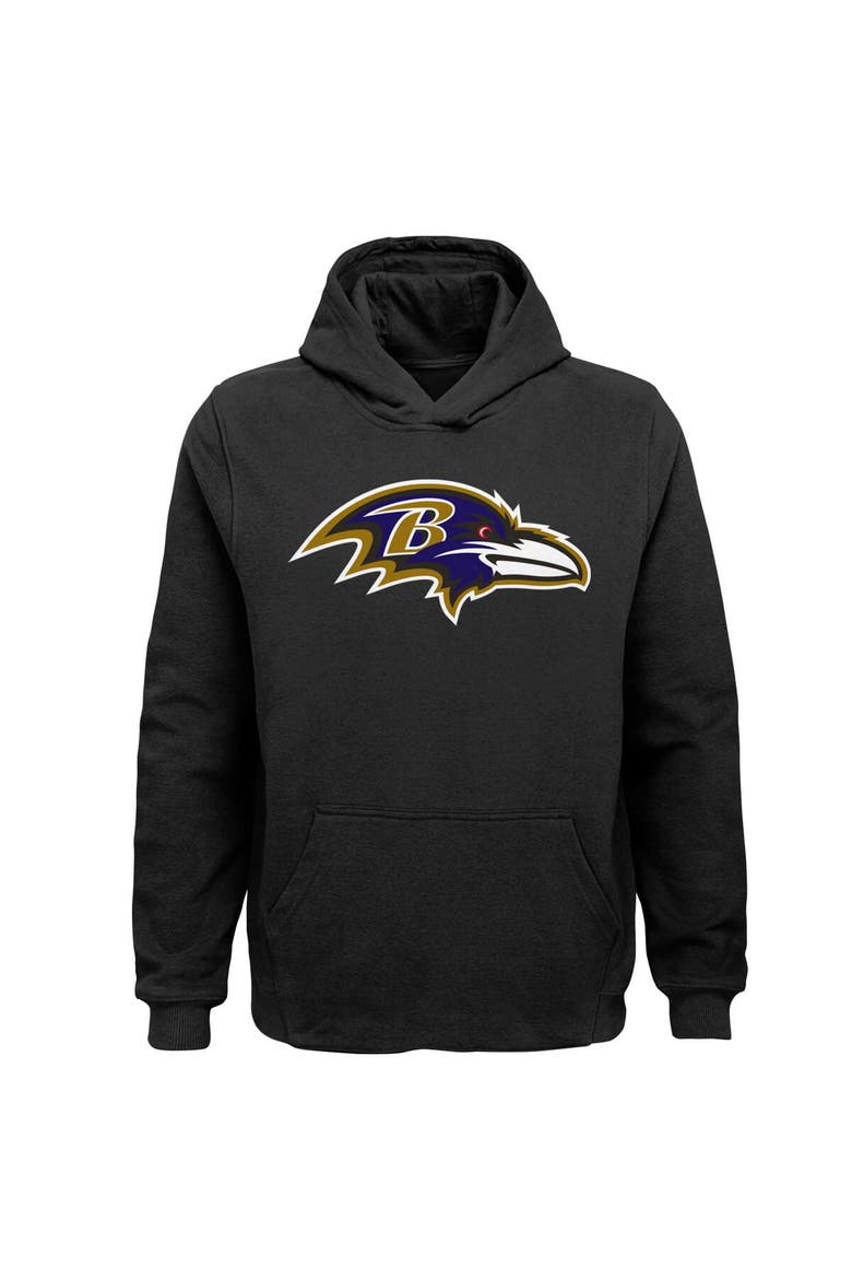 Youth Black Baltimore Ravens Team Logo Pullover Hoodie, Main, color, Black