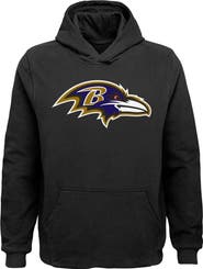 Outerstuff Youth Black Baltimore Ravens Team Logo Pullover Hoodie