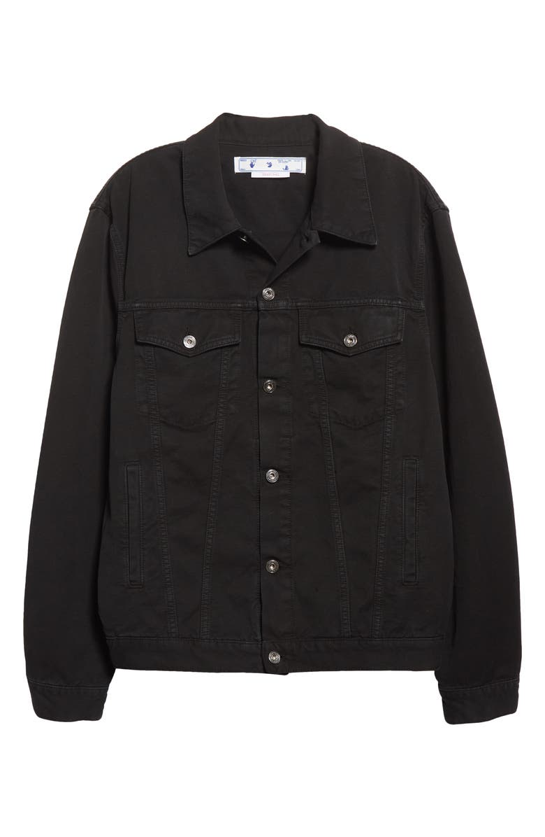 Off-White Wave Off Cotton Canvas Skate Jacket, Alternate, color, Black