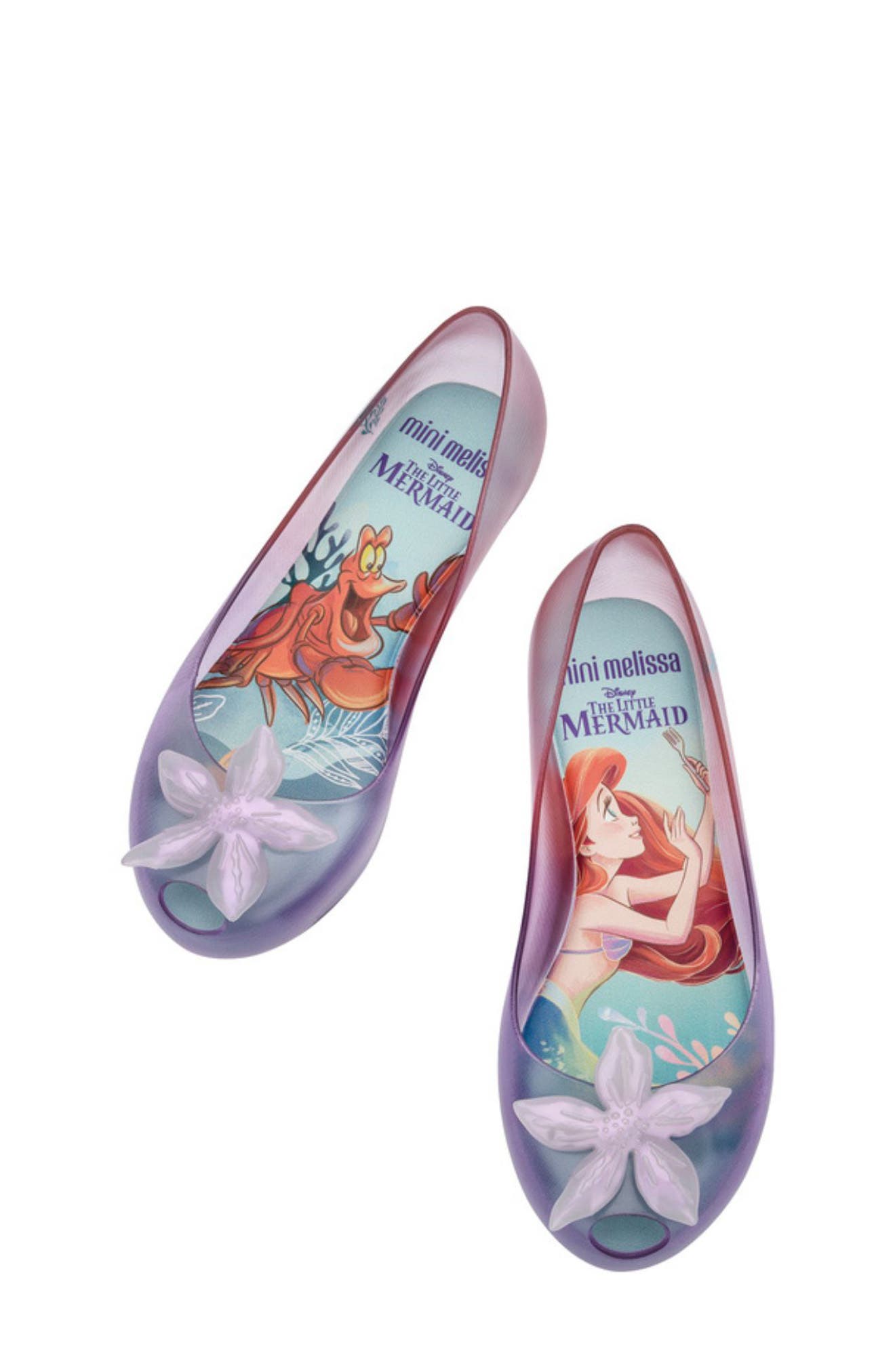 Mini Melissa x Disney<sup>®</sup> The Little Mermaid Mini Ultragirl Flat, Alternate, color, 