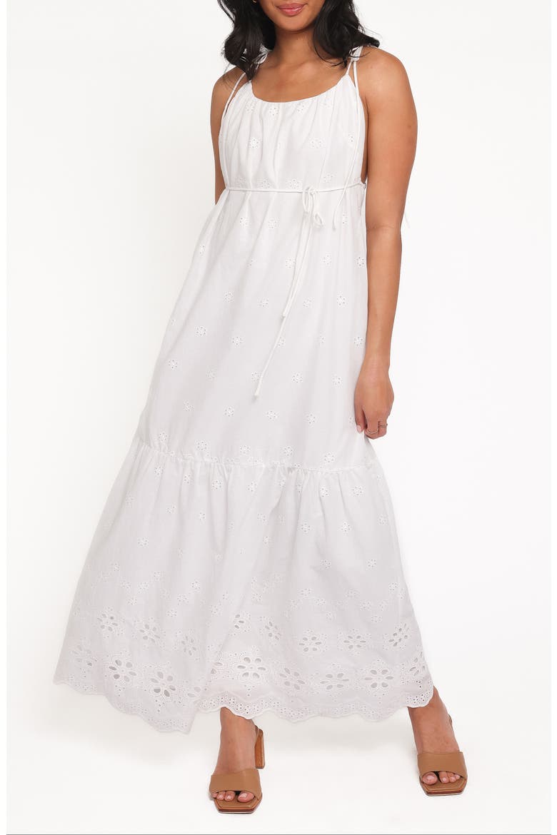 Sharlice Eyelet Cotton Maxi Dress, Main, color, WHITE