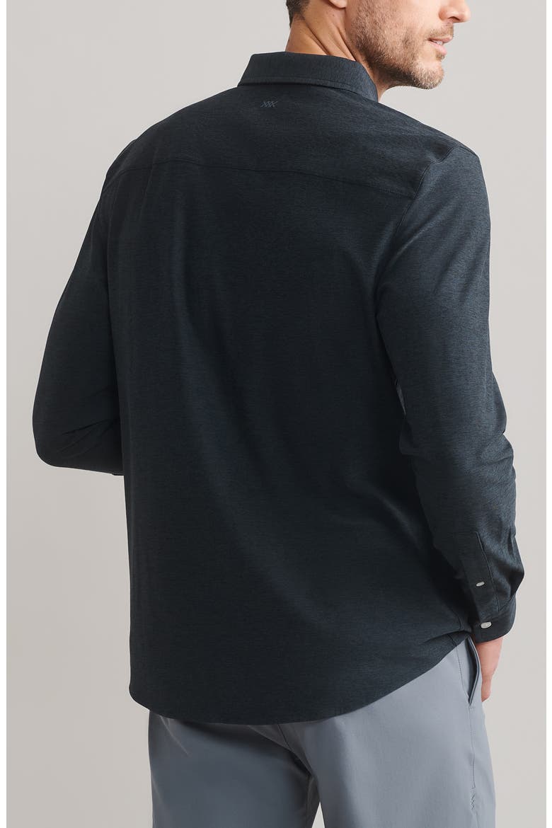 WFH Knit Button-Up Shirt, Alternate, color, TRUE BLACK