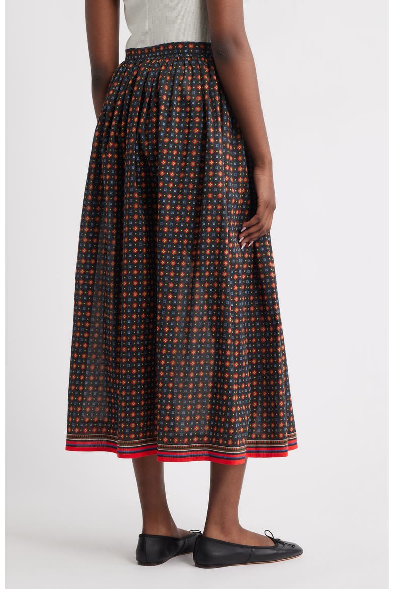 Marciette Foulard Print Organic Cotton Maxi Skirt, Alternate, color, NOIR MONTMARTRE FOULARD