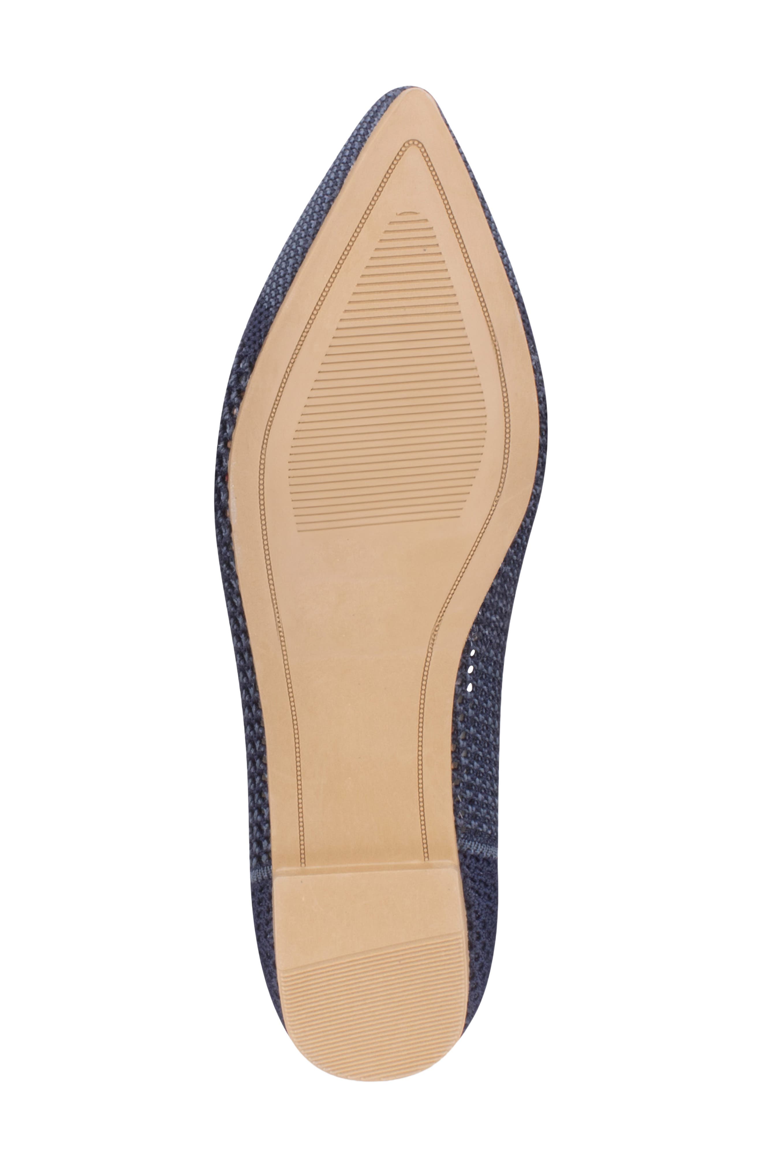 Antigua Knit Pointed Toe Flat, Alternate, color, DENIM