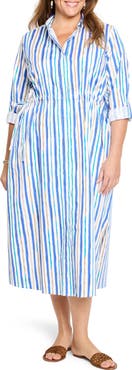 NIC+ZOE Jamie Oasis Stripe Long Sleeve Shirtdress
