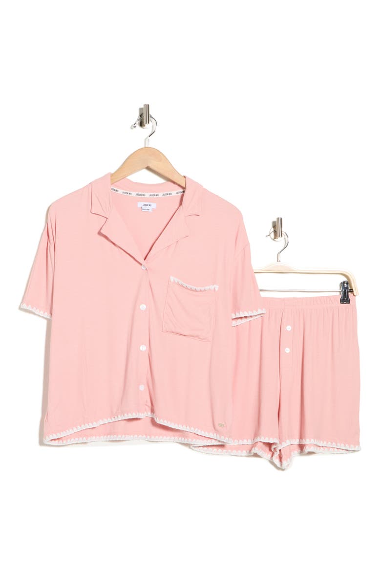 Rib Whipstitch Pajamas, Alternate, color, PINK