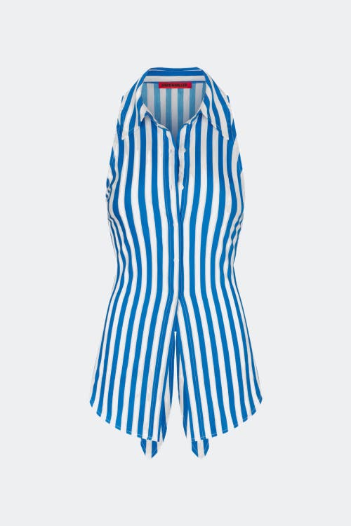 Simonmiller Loch Sleeveless Poplin Button Up In Blue