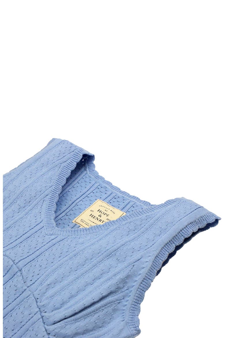 Womens' Empire Sweater Tank, Alternate, color, Cornflower Blue Pointelle