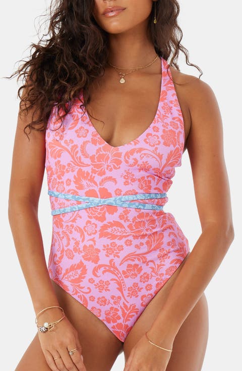 Tapestry Patchwork One-Piece Swimsuit