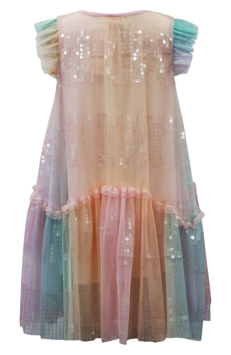 Ava & Yelly Kids' Sequin Stripe Party Dress, Alternate, color, Multi Pink