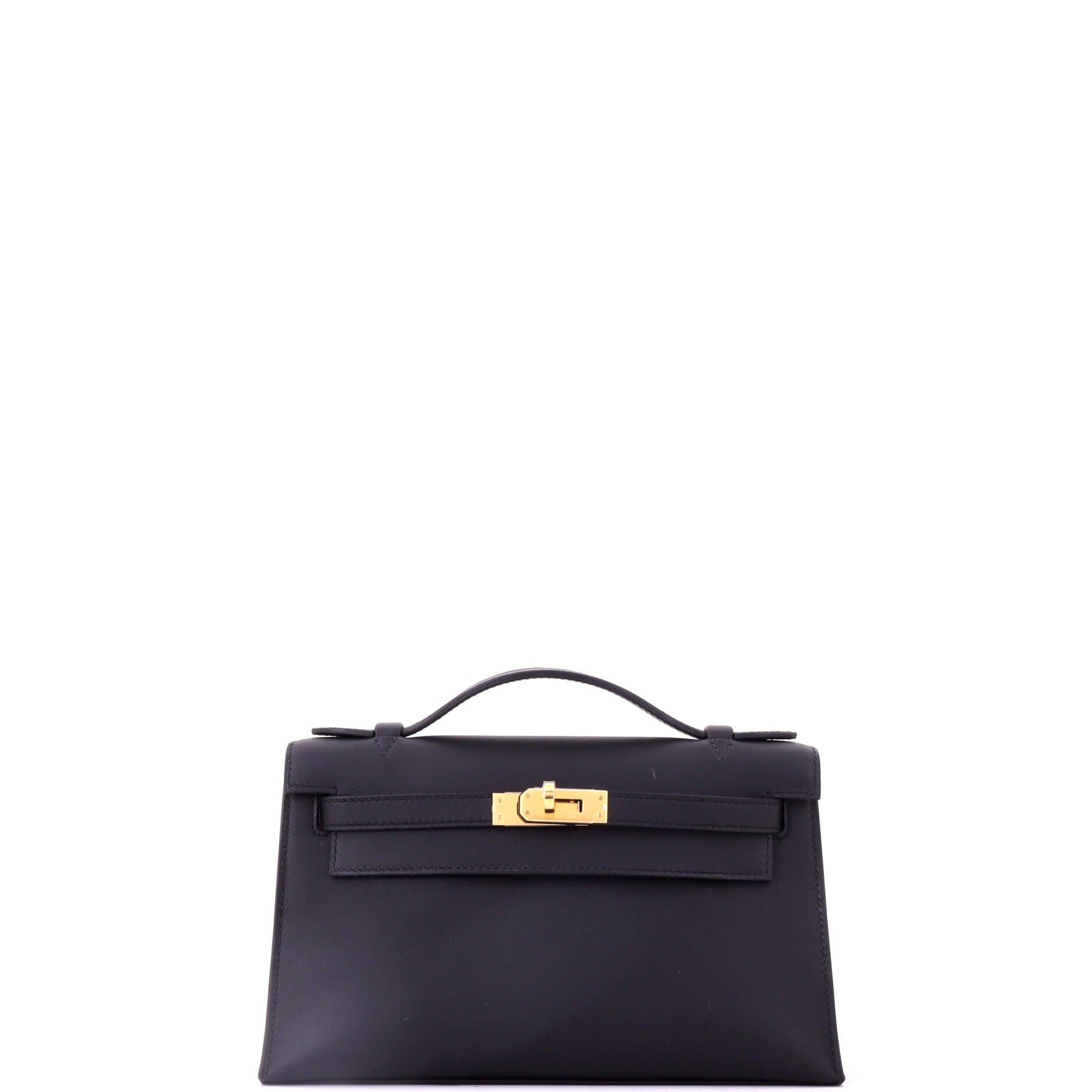 Pre-Owned Hermes Kelly Pochette Swift, Main, color, Noir