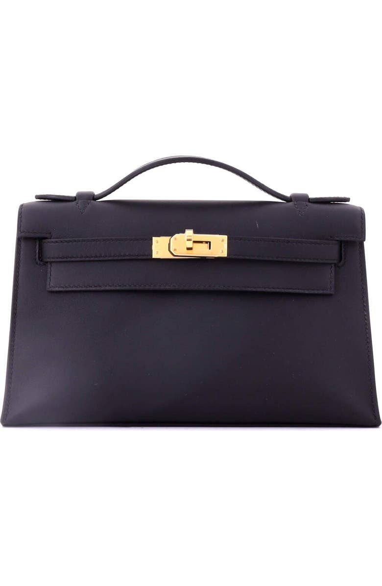Pre-Owned Hermes Kelly Pochette Swift, Main, color, Noir