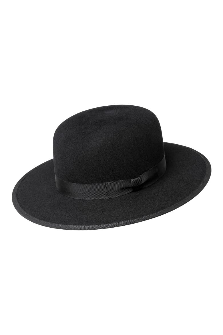 Charm Wool Fedora, Main, color, BLACK