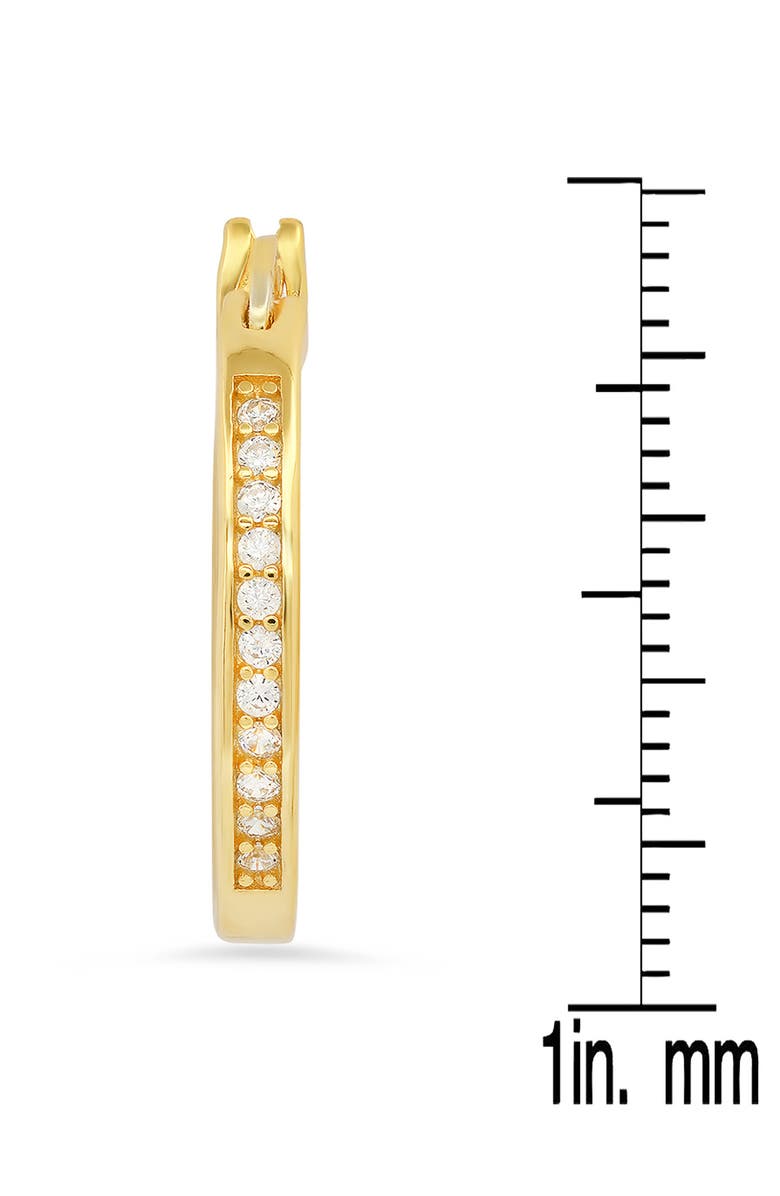 HMY JEWELRY Pavé CZ Hoop Earrings, Alternate, color, Yellow