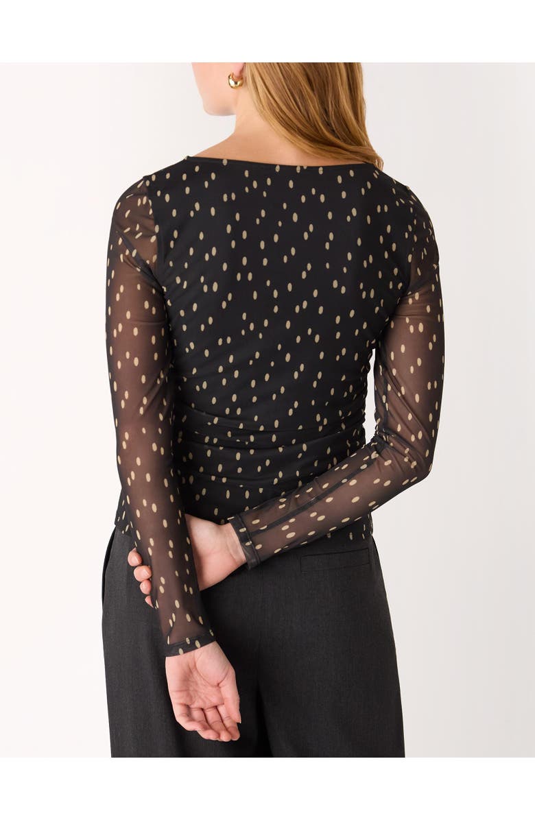 Whistles Spot Print Mesh Jersey Top, Alternate, color, Black/Multi