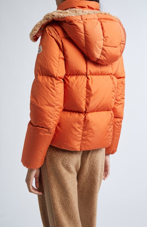 Moncler Castelnou Box Quilted Down Puffer Jacket In Orange