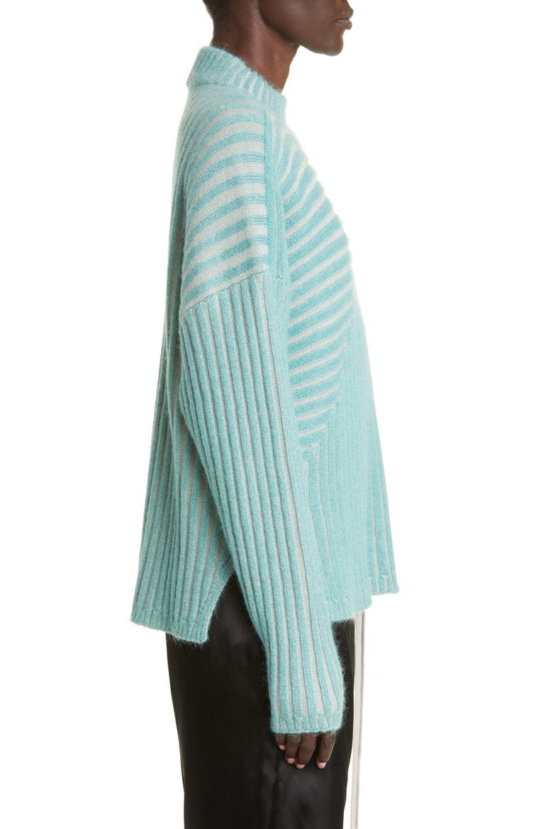 Stripe Wool & Mohair Blend Sweater, Alternate, color, AQUA PEARL