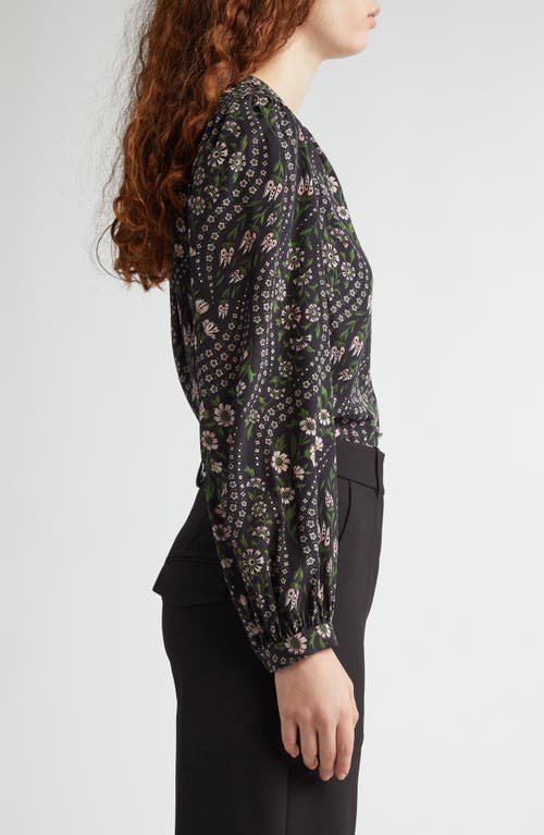 Veronica Beard Ashlynn Top In Black Multi
