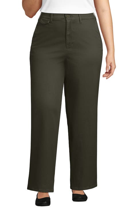 Chino High Rise Rail Straight Leg Pants