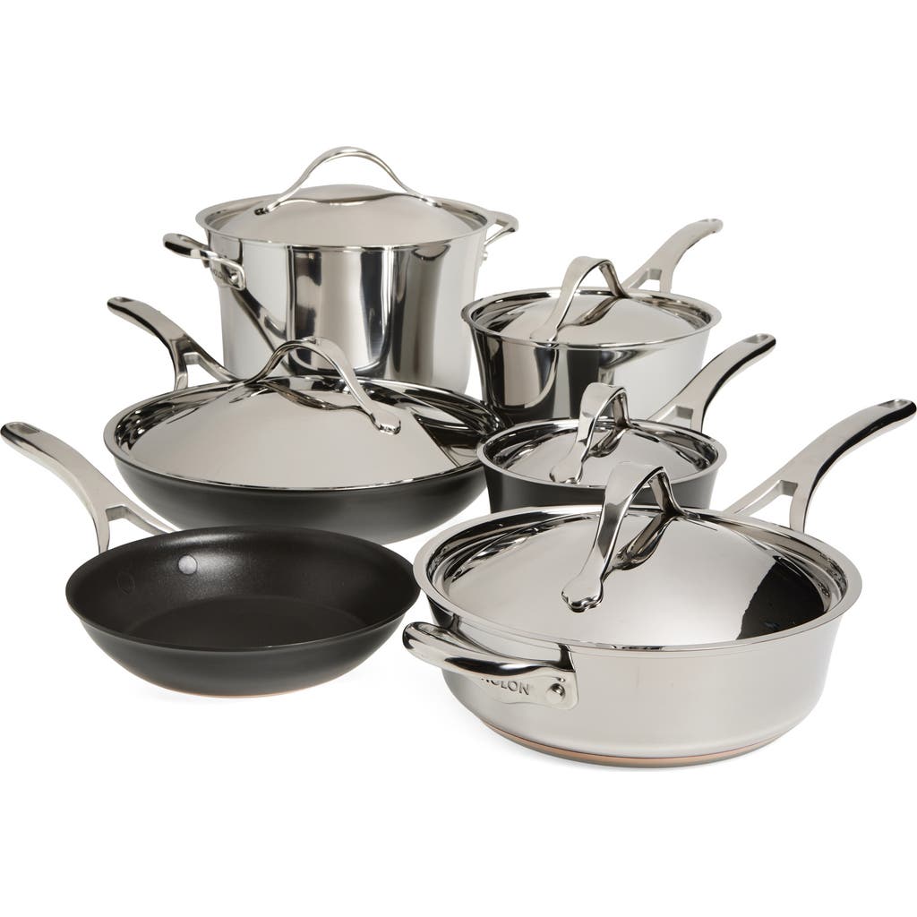 Anolon 11-piece Cookware Set In Silver
