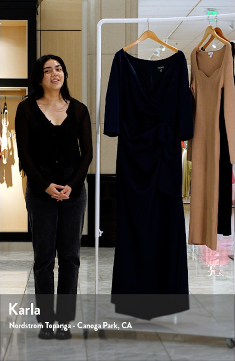 Xscape Side Ruched Scuba Knit Gown, sales video thumbnail