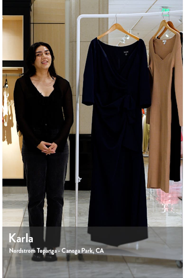 Xscape Side Ruched Scuba Knit Gown video