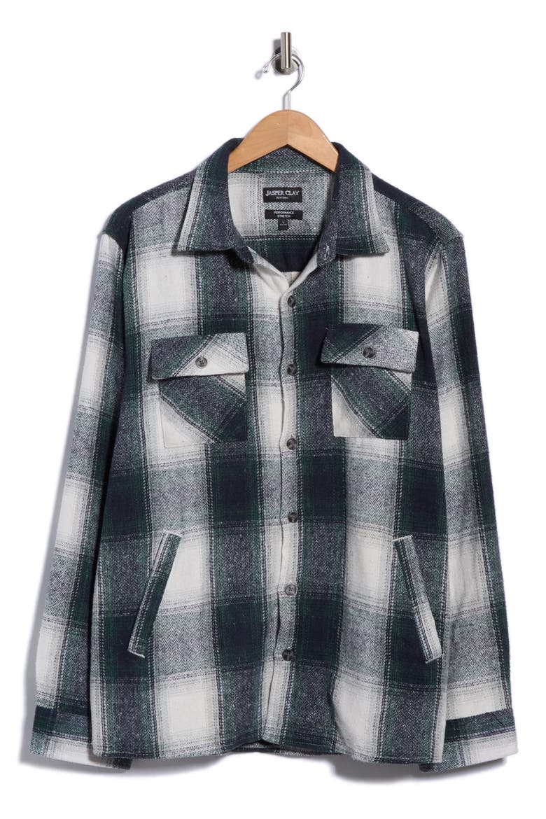 Plaid Shirt Jacket, Alternate, color, NAVY